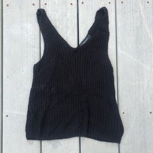 Black sweater material tank top